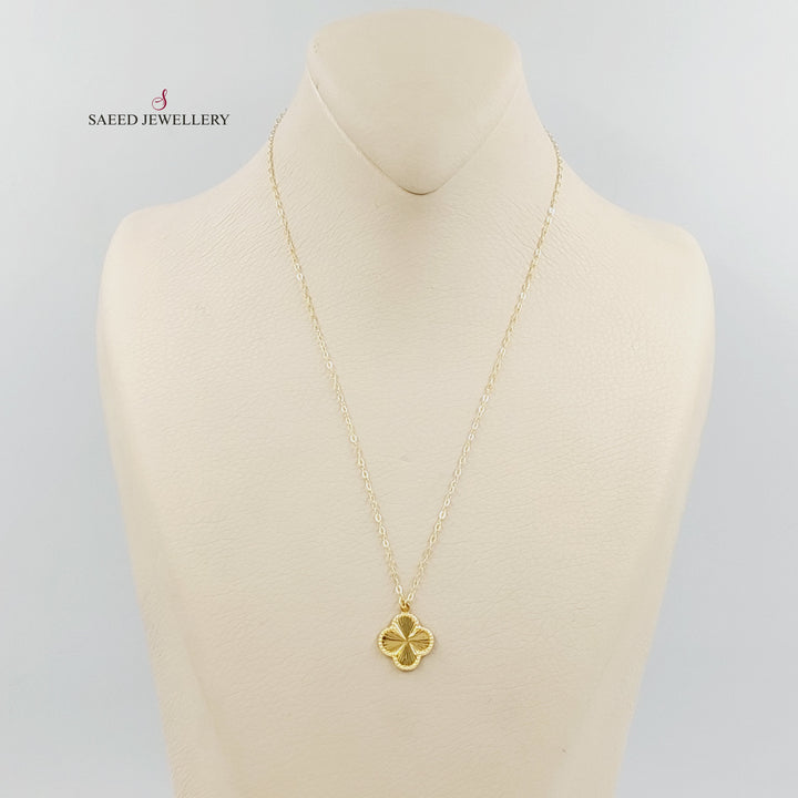 Clover Necklace Made of 18K Gold by Saeed Jewelry 