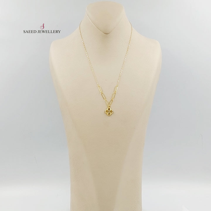 Clover Necklace Made of 18K Gold by Saeed Jewelry 