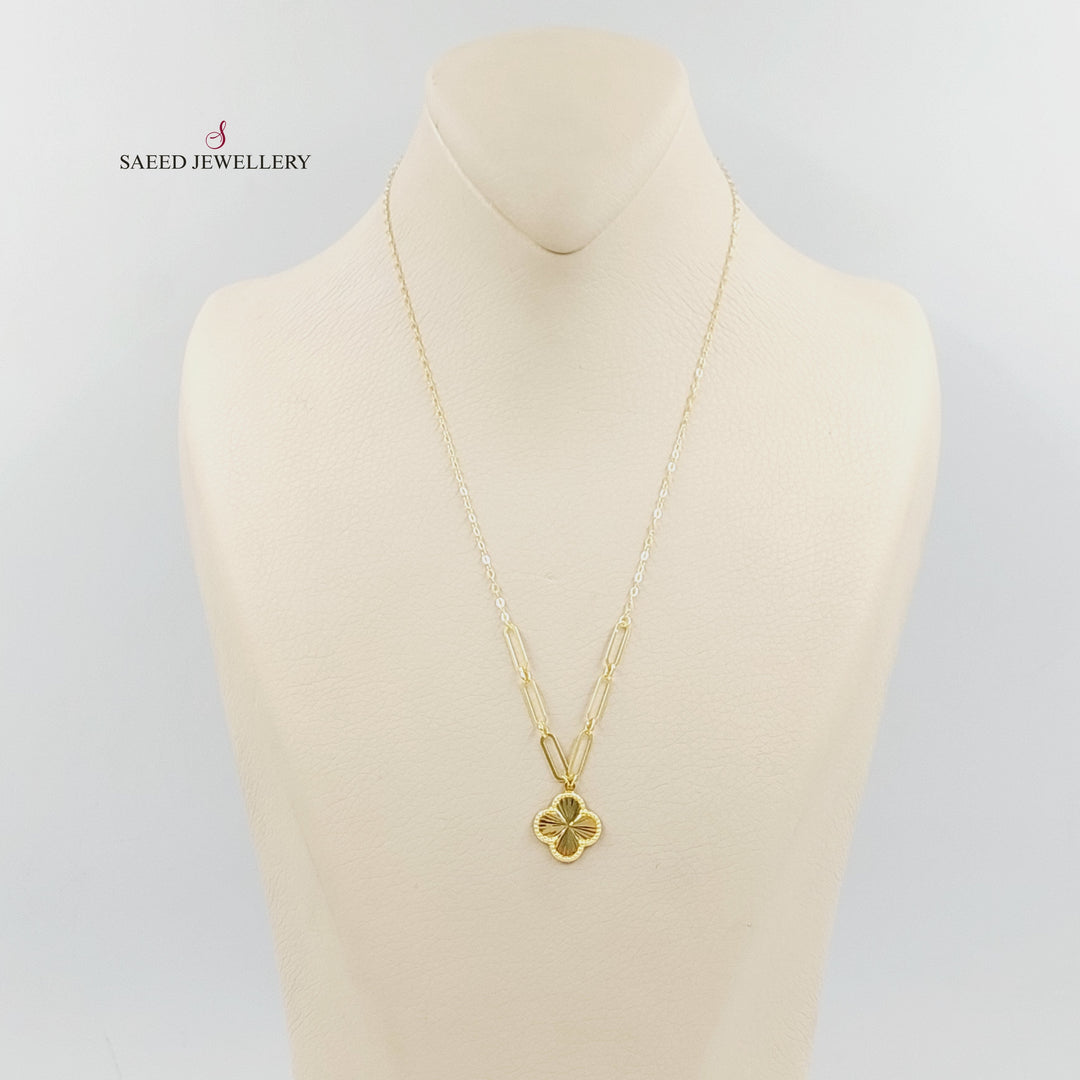 Clover Necklace Made of 18K Gold by Saeed Jewelry 