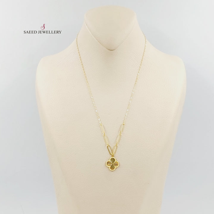 Clover Necklace Made of 18K Gold by Saeed Jewelry 