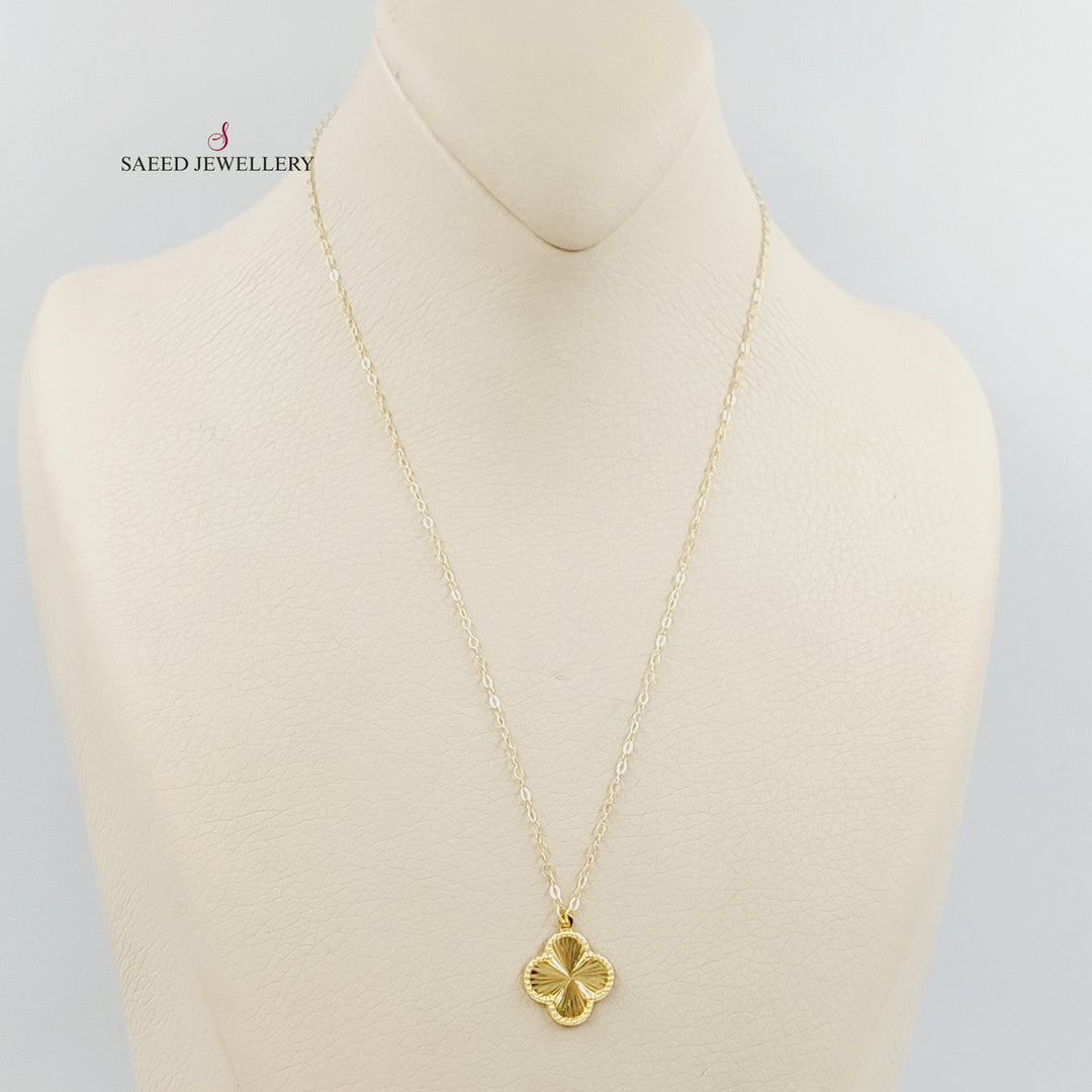 Clover Necklace Made of 18K Gold by Saeed Jewelry 