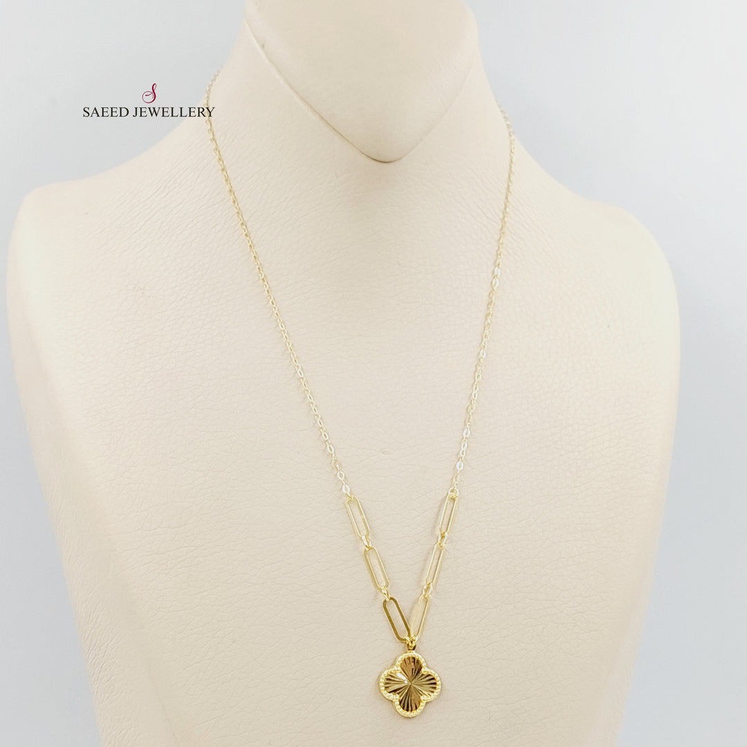 Clover Necklace Made of 18K Gold by Saeed Jewelry 