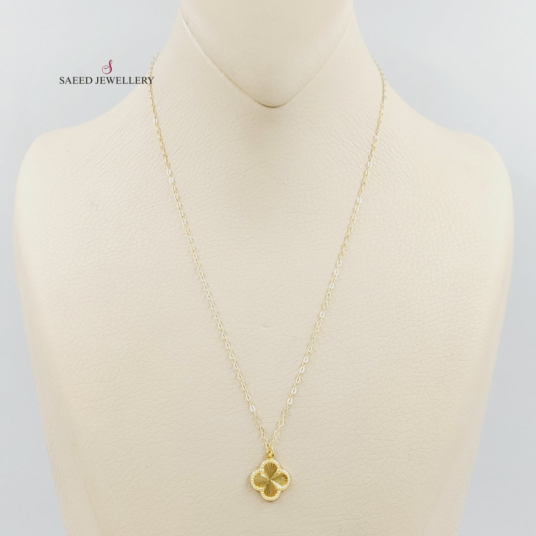 Clover Necklace Made of 18K Gold by Saeed Jewelry 