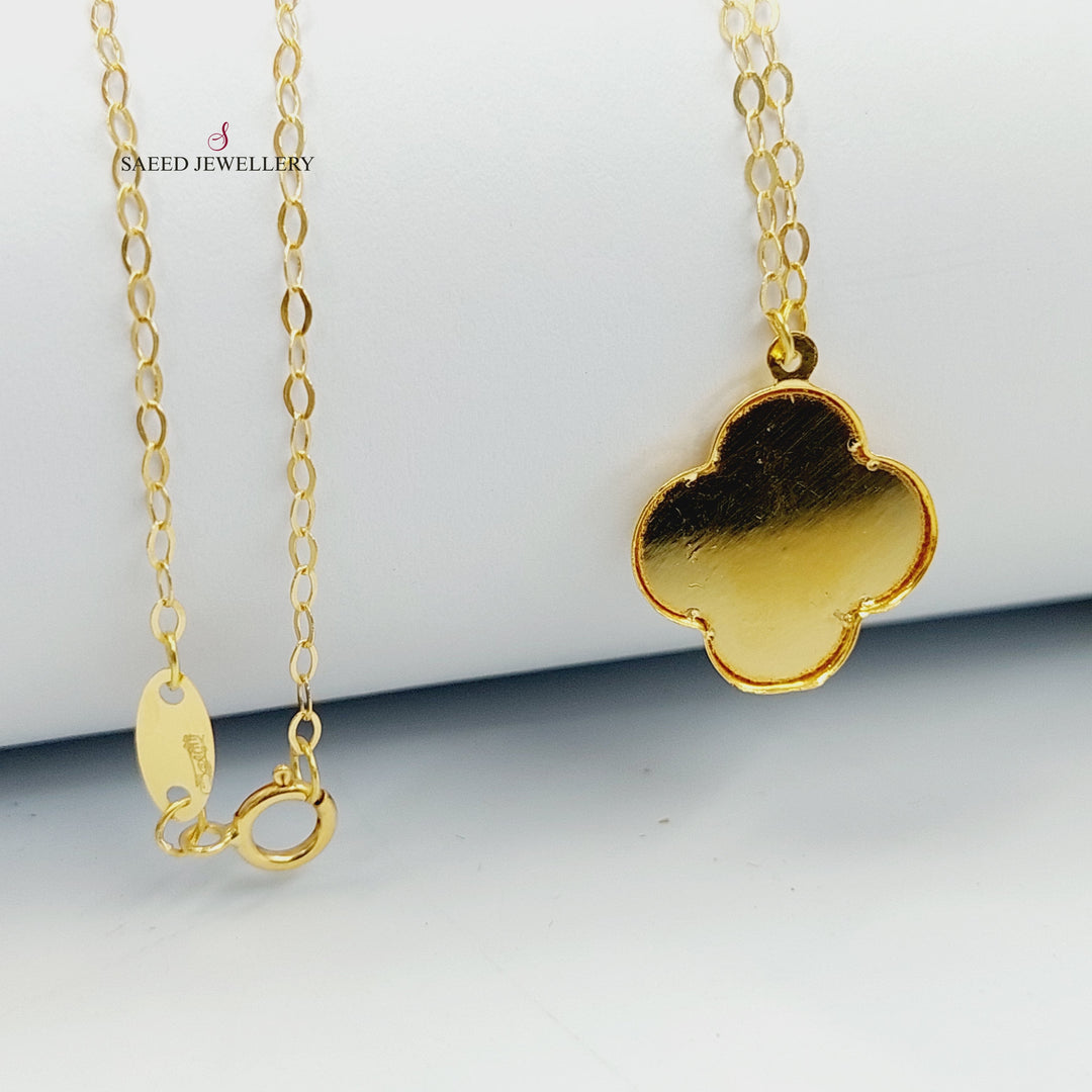 Clover Necklace Made of 18K Gold by Saeed Jewelry 