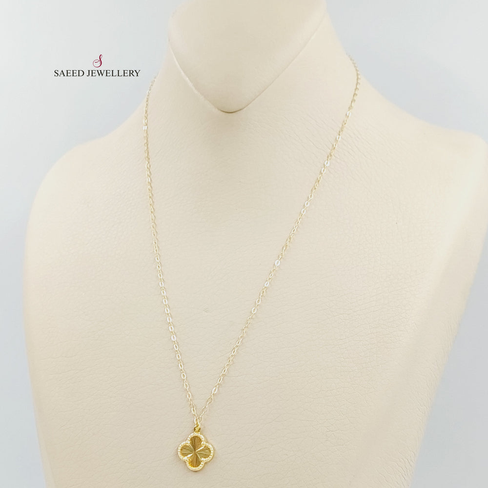 Clover Necklace Made of 18K Gold by Saeed Jewelry 