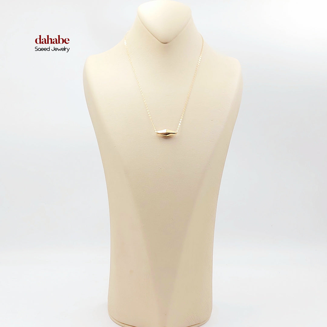 18K Gold Faceted Olive Bead Necklace