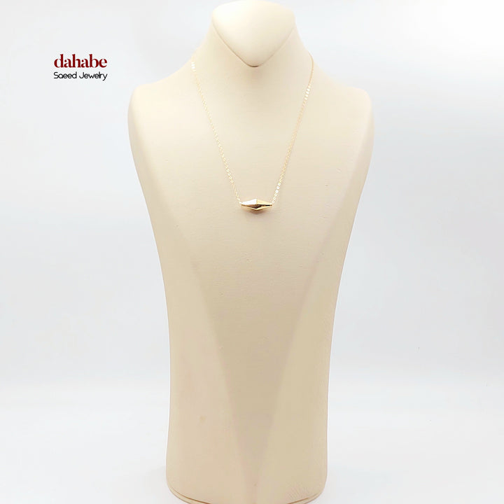 18K Gold Faceted Olive Bead Necklace