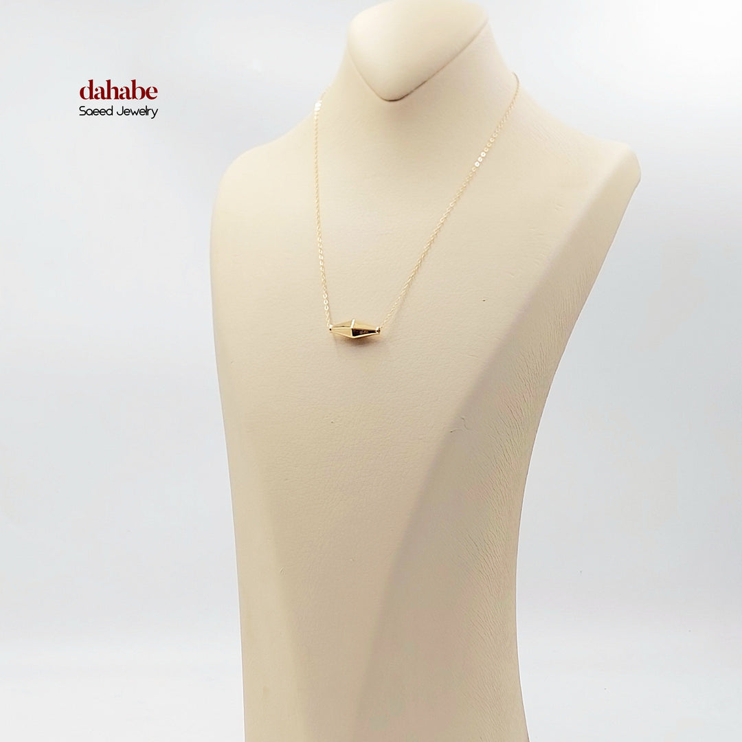 18K Gold Faceted Olive Bead Necklace