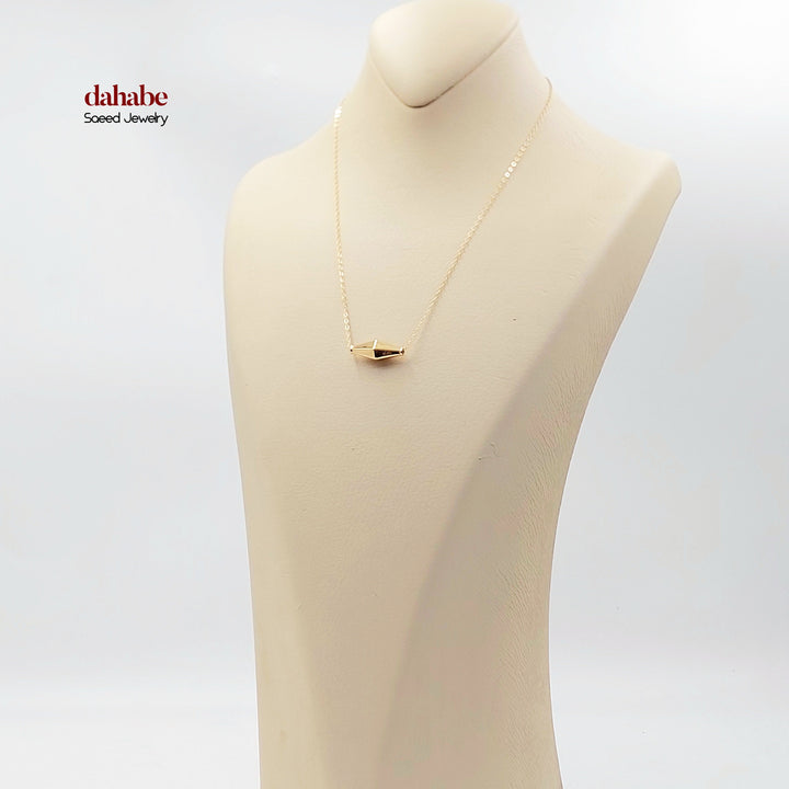 18K Gold Faceted Olive Bead Necklace