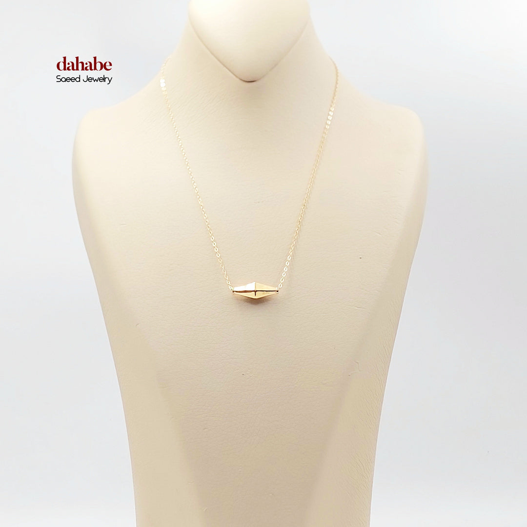 18K Gold Faceted Olive Bead Necklace