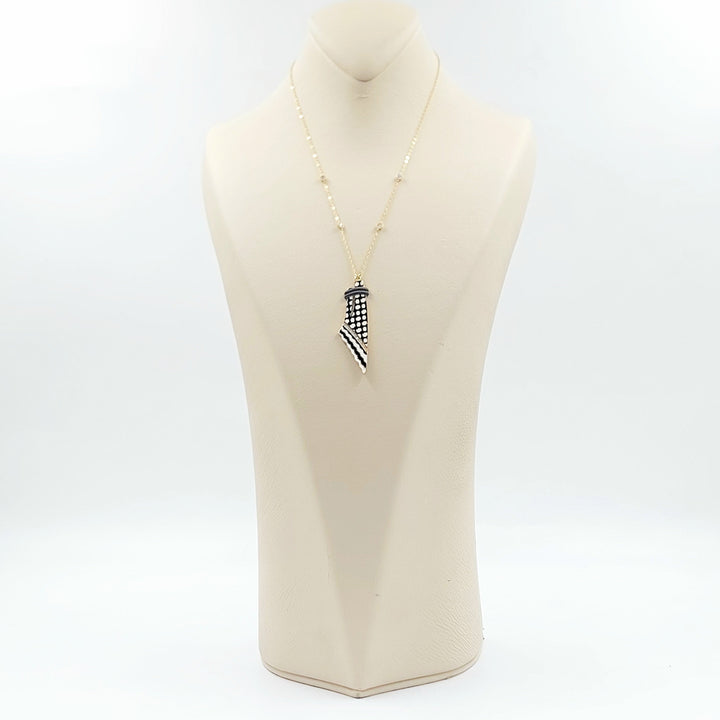 18K عقد فلسطين مينا مرصع-مجوهرات الشيخ سعيد-Saeed Jewelry 