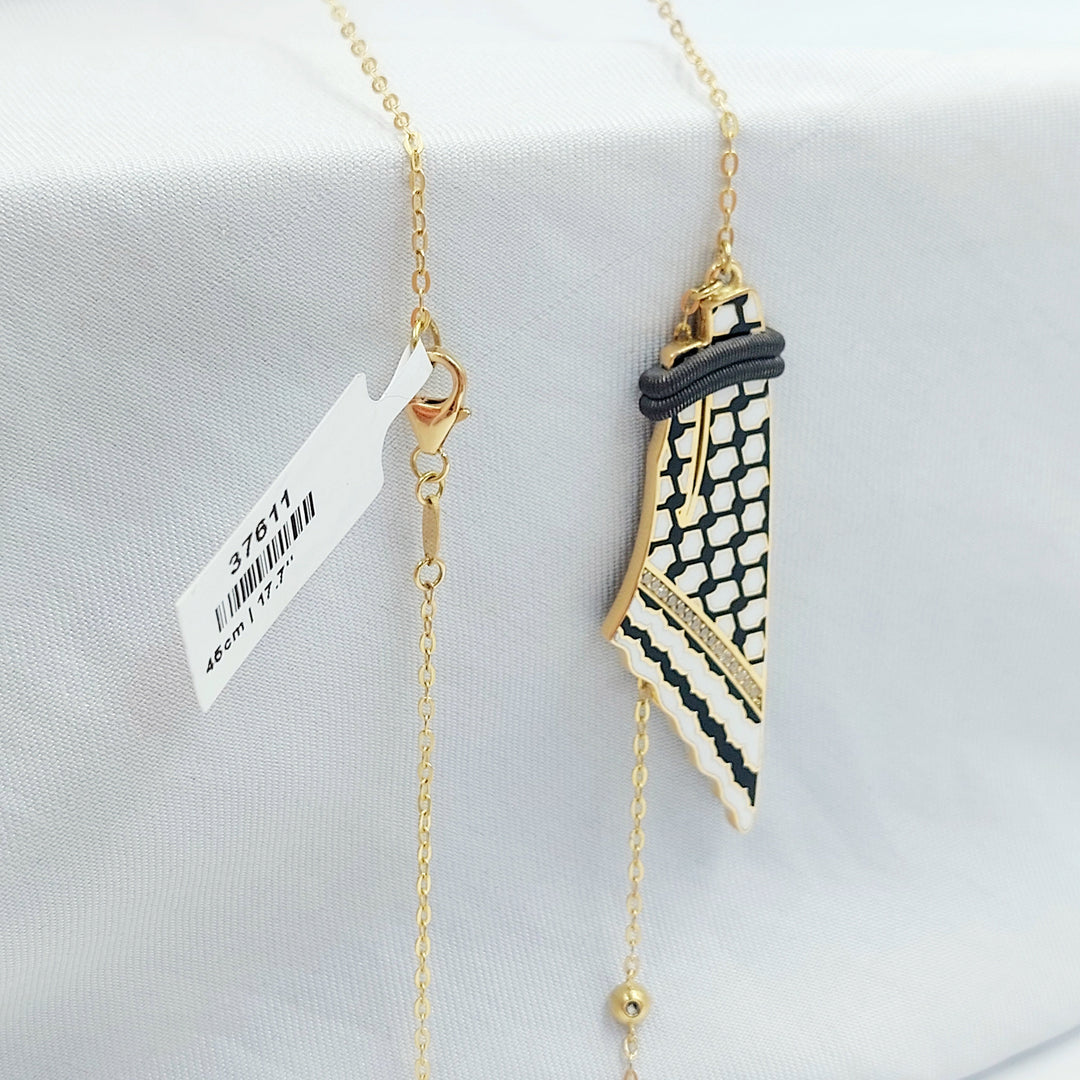 18K عقد فلسطين مينا مرصع-مجوهرات الشيخ سعيد-Saeed Jewelry 