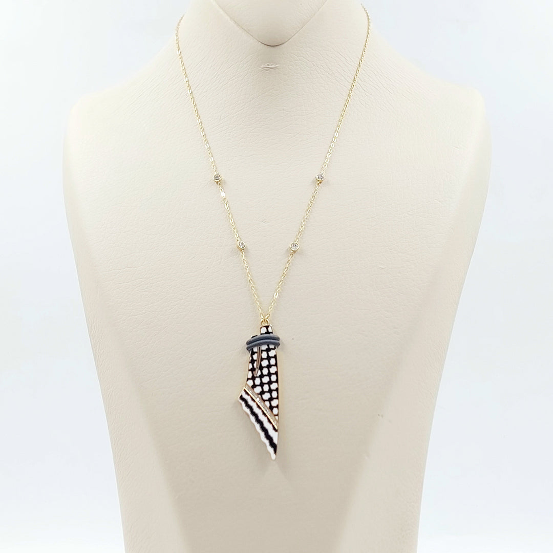 18K عقد فلسطين مينا مرصع-مجوهرات الشيخ سعيد-Saeed Jewelry 