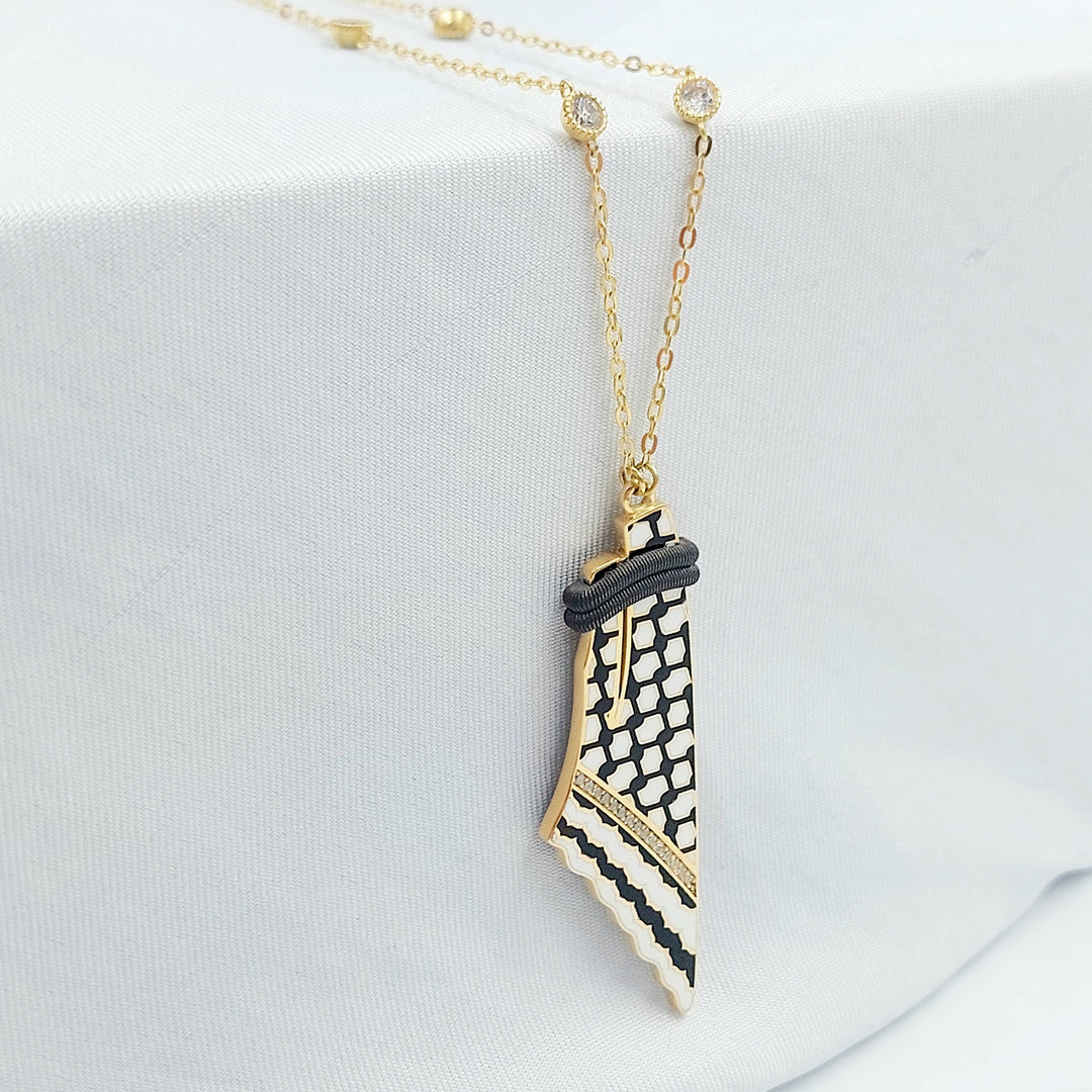 18K عقد فلسطين مينا مرصع-مجوهرات الشيخ سعيد-Saeed Jewelry 