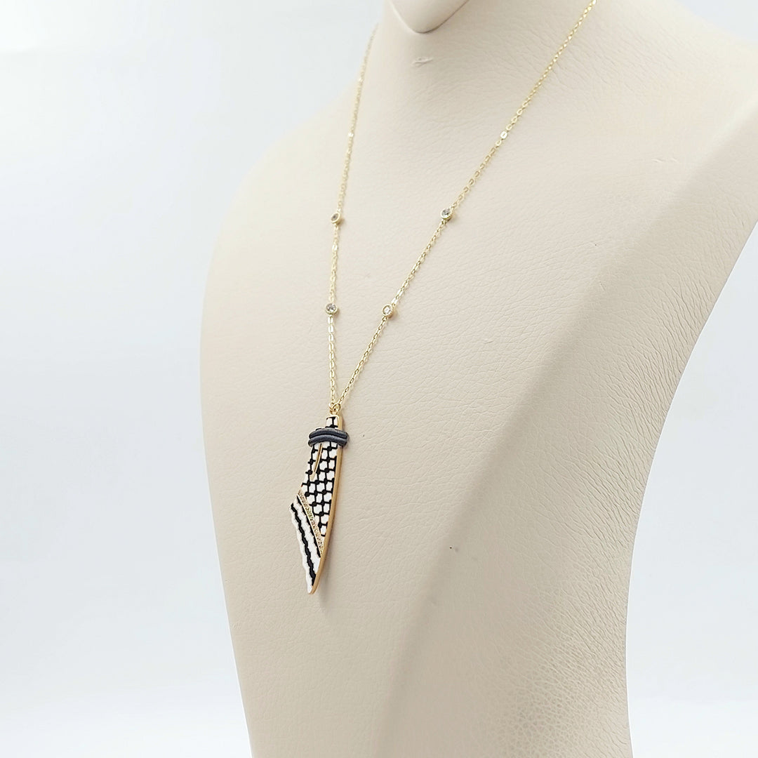 18K عقد فلسطين مينا مرصع-مجوهرات الشيخ سعيد-Saeed Jewelry 