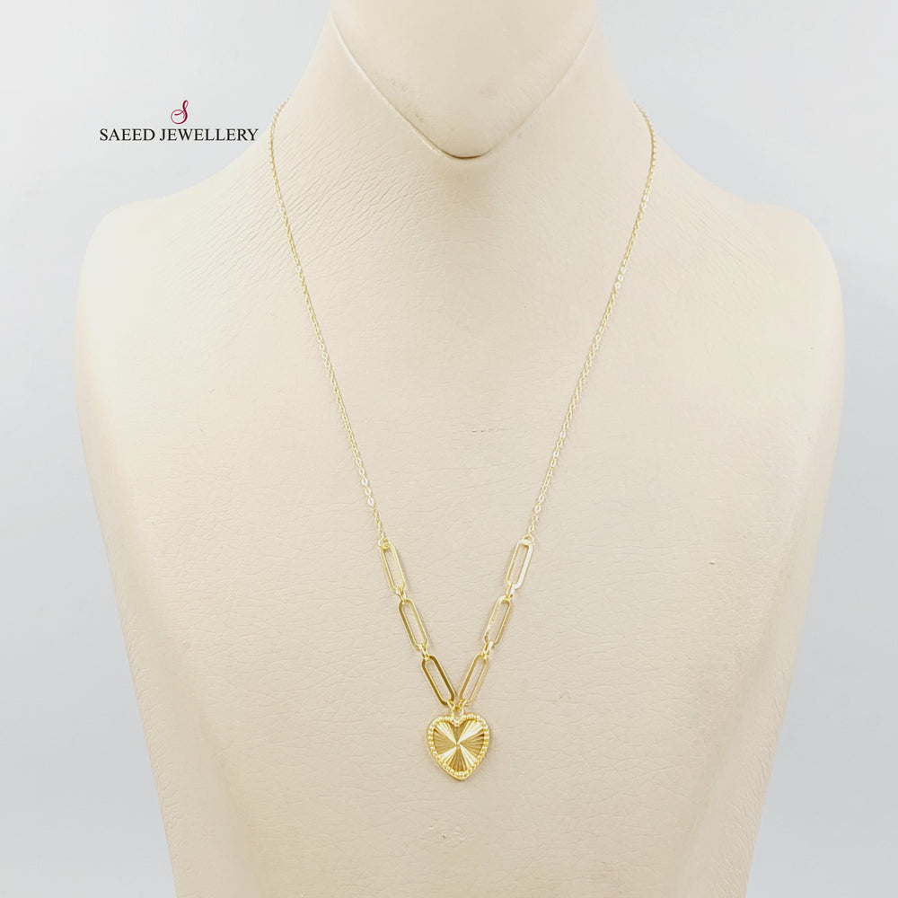 18K عقد قلب بيبر كليب-مجوهرات الشيخ سعيد-Saeed Jewelry 