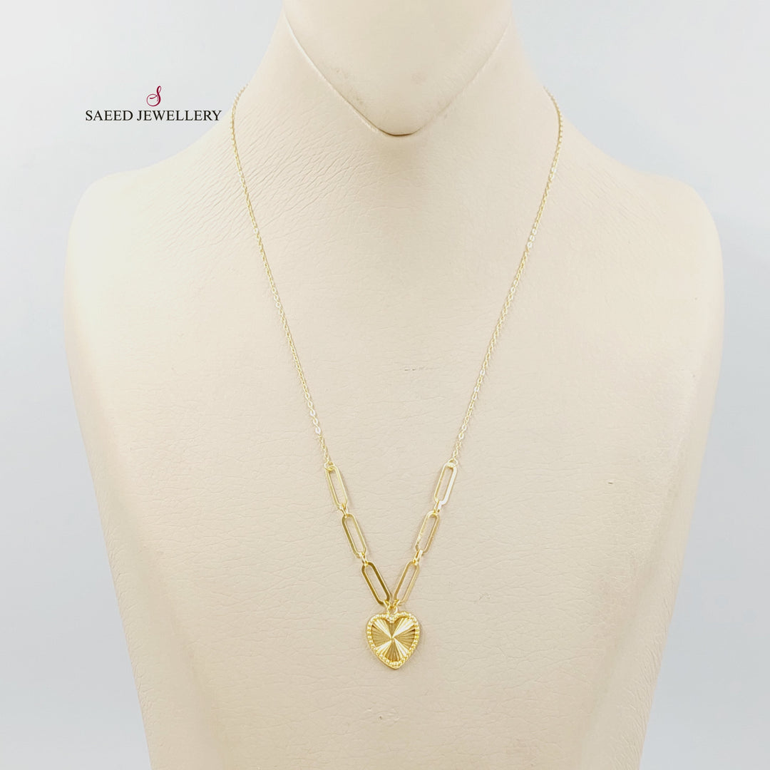 18K عقد قلب بيبر كليب-مجوهرات الشيخ سعيد-Saeed Jewelry 