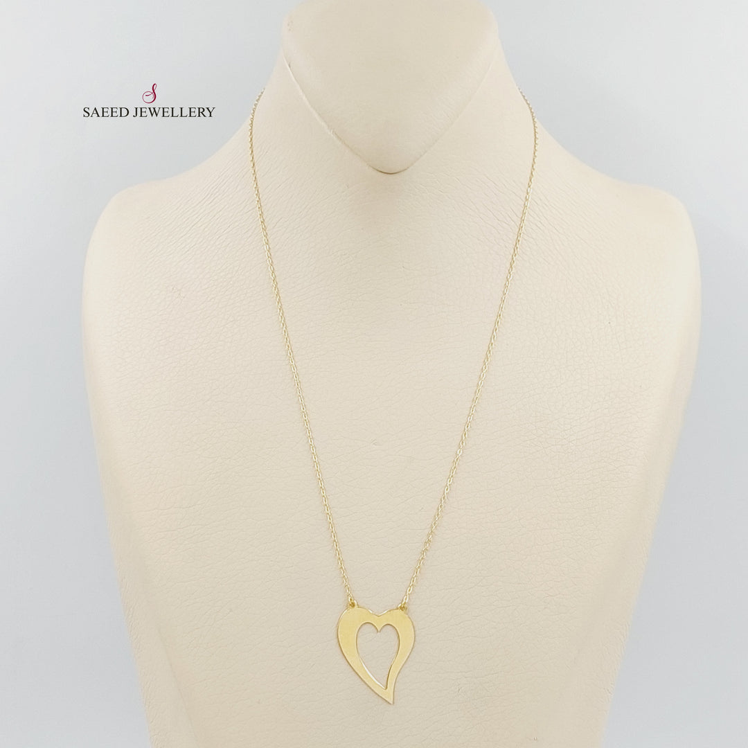 Heart Necklace Made of 18K Gold by Saeed Jewelry 