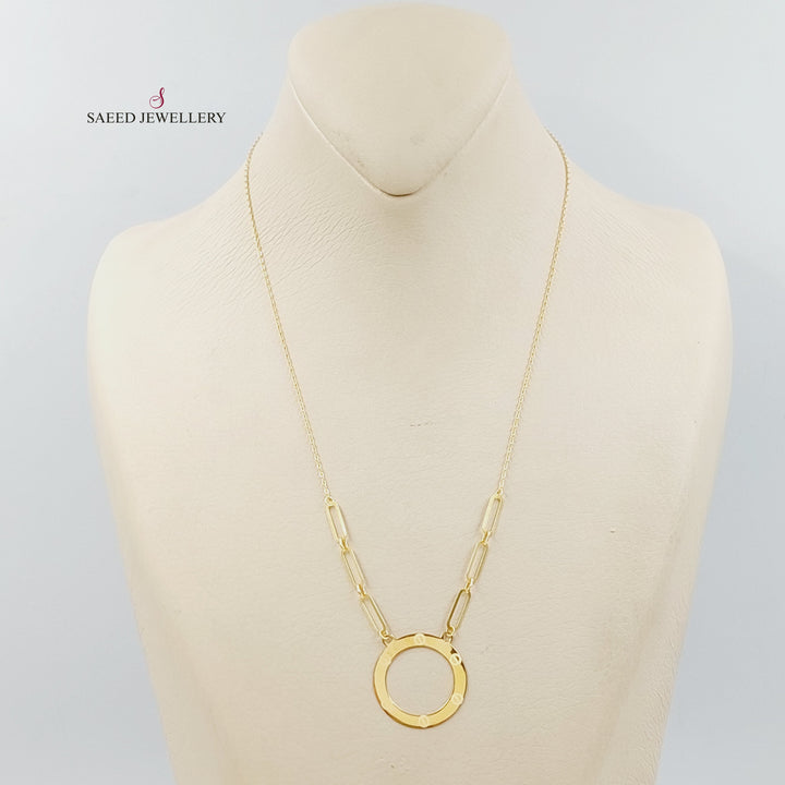 Paperclip Figaro Necklace Made of 18K Gold by Saeed Jewelry 