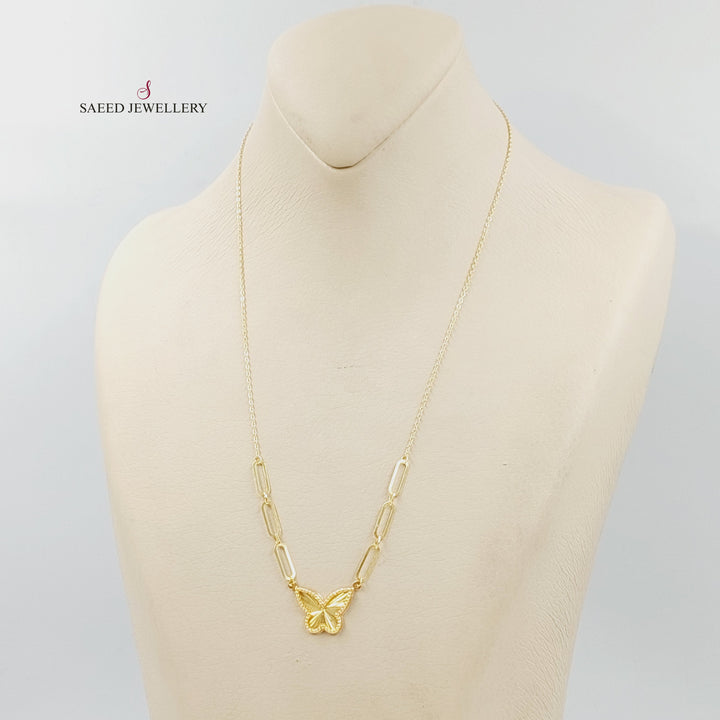 18K عقد فراشة بيبر كليب-مجوهرات الشيخ سعيد-Saeed Jewelry 