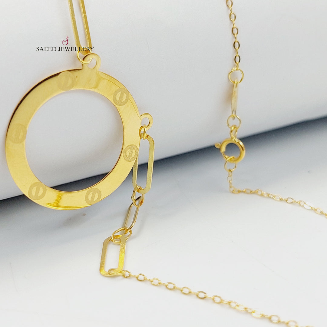Paperclip Figaro Necklace Made of 18K Gold by Saeed Jewelry 