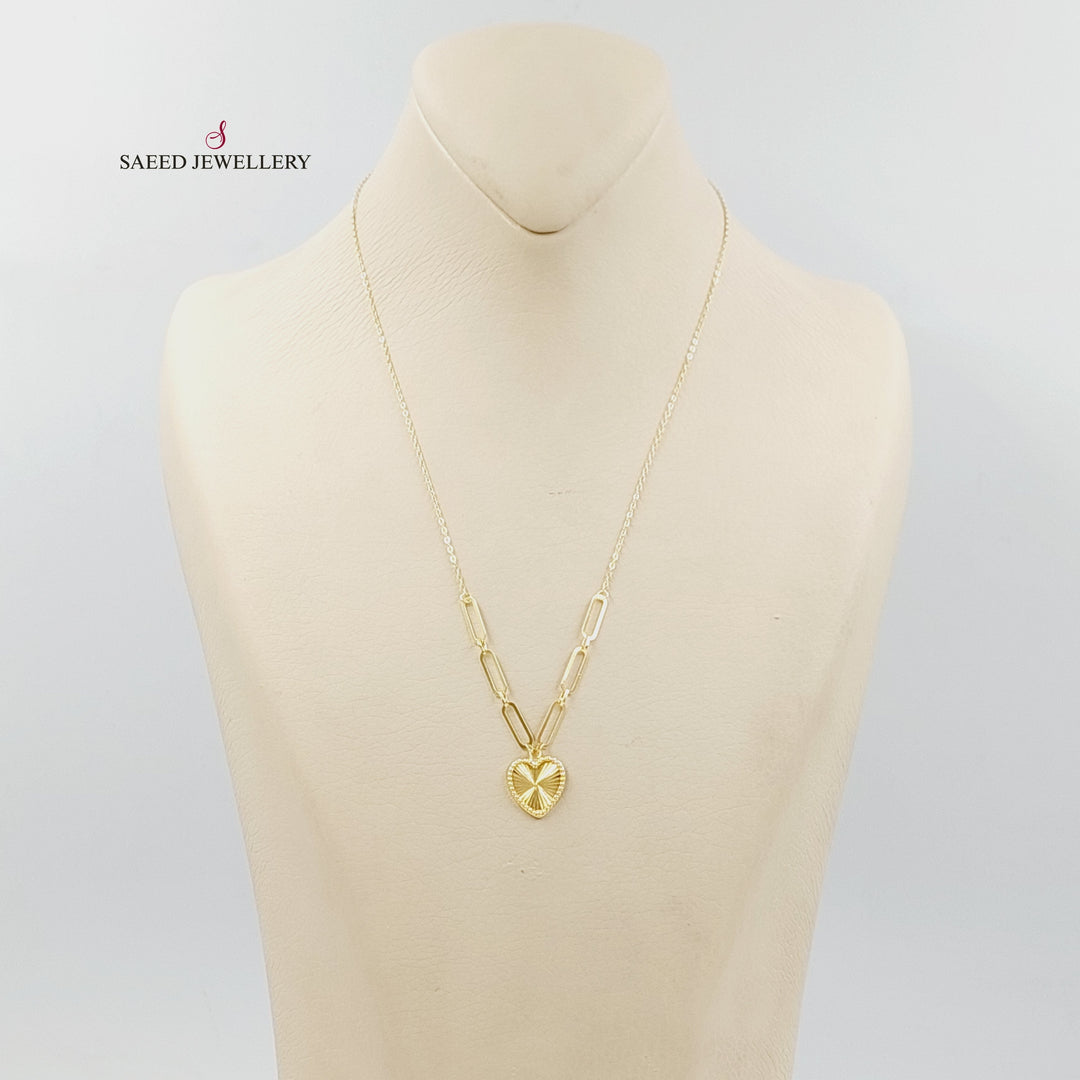 18K عقد قلب بيبر كليب-مجوهرات الشيخ سعيد-Saeed Jewelry 