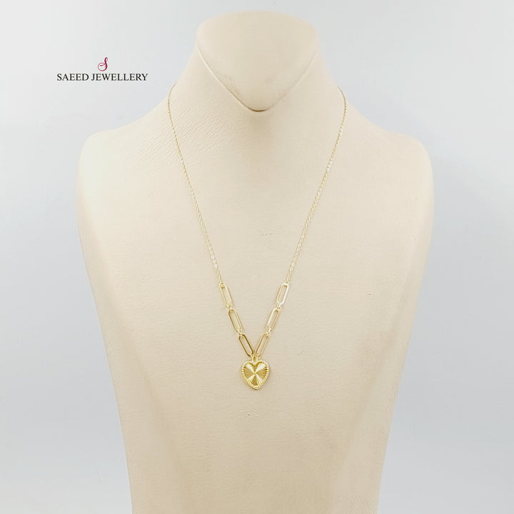18K عقد قلب بيبر كليب-مجوهرات الشيخ سعيد-Saeed Jewelry 