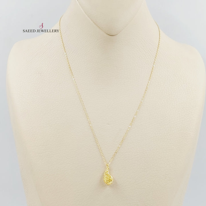 18K عقد دمعة-مجوهرات الشيخ سعيد-Saeed Jewelry 