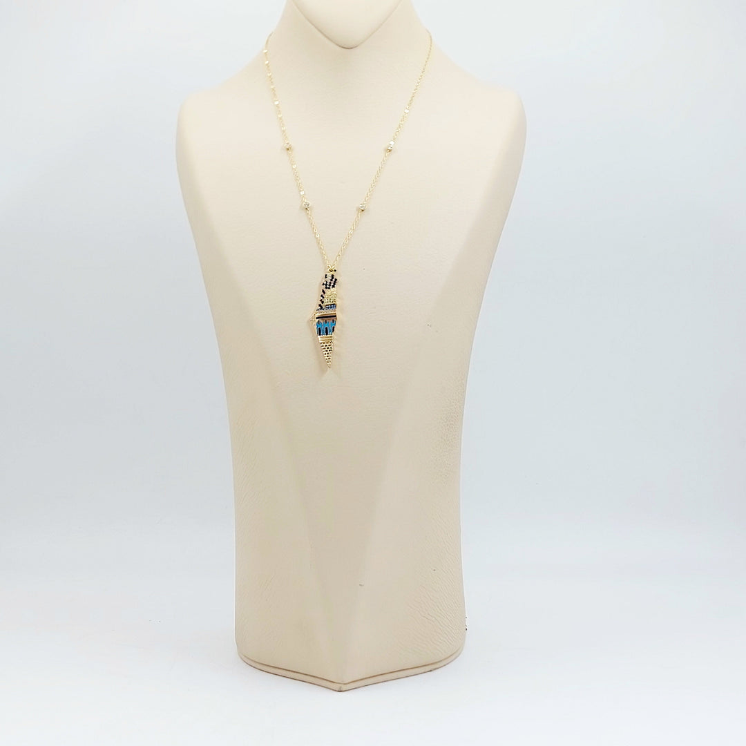 Zircon Studded Palestine Necklace Made of 18K Gold by Saeed Jewelry 