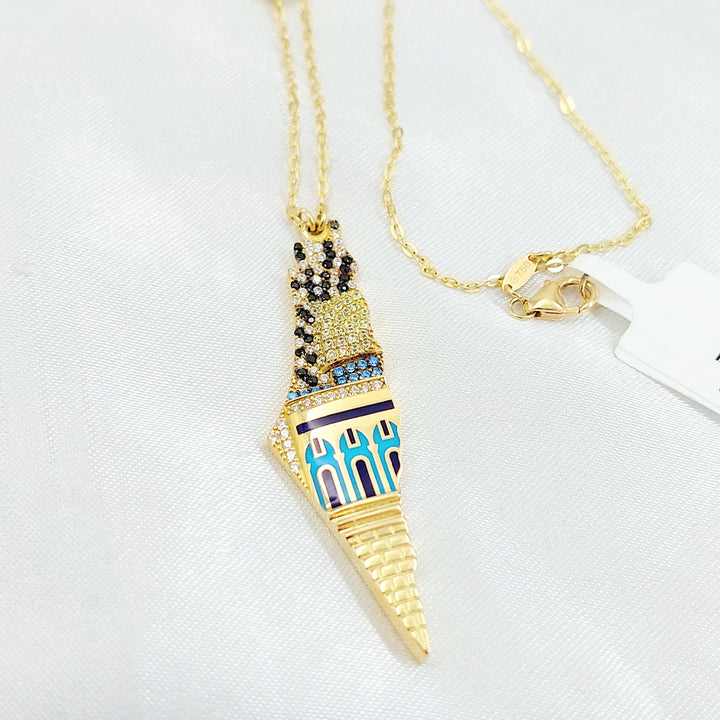 18K عقد فلسطين مرصع-مجوهرات الشيخ سعيد-Saeed Jewelry 
