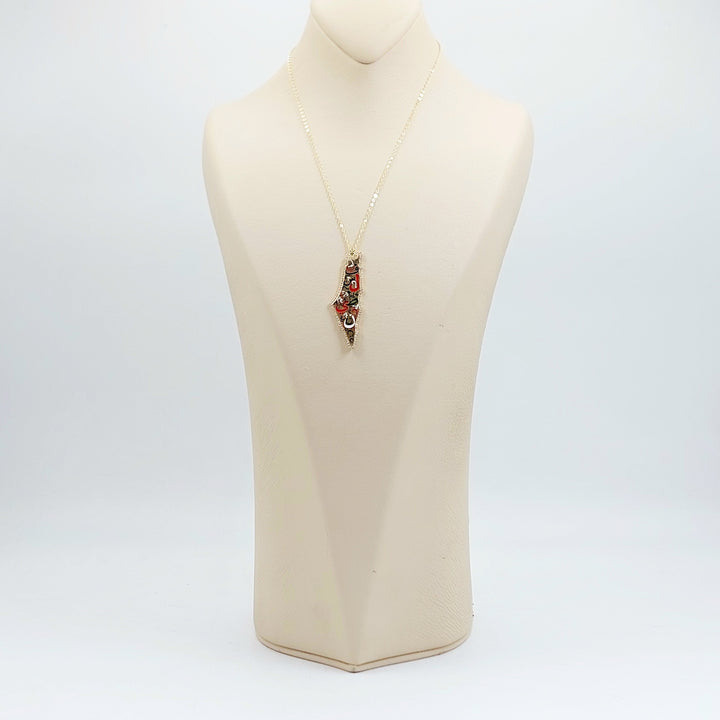 18K عقد فلسطين مرصع-مجوهرات الشيخ سعيد-Saeed Jewelry 