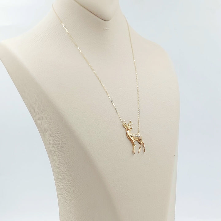 18K عقد غزال مرصع-مجوهرات الشيخ سعيد-Saeed Jewelry 