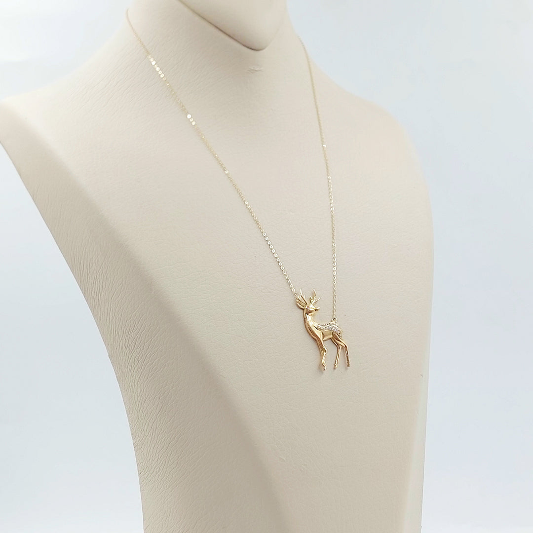 18K عقد غزال مرصع-مجوهرات الشيخ سعيد-Saeed Jewelry 
