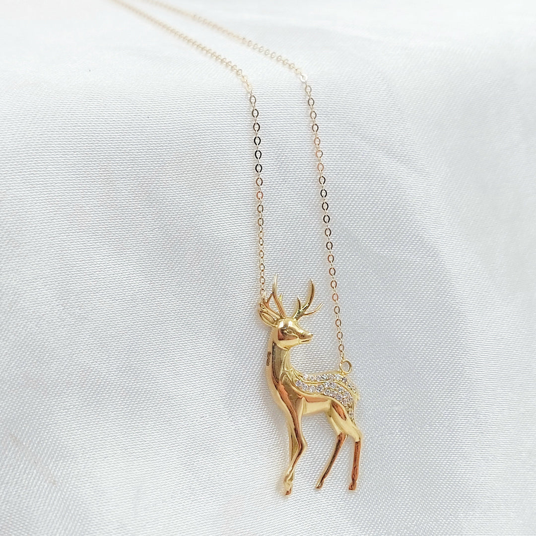 18K عقد غزال مرصع-مجوهرات الشيخ سعيد-Saeed Jewelry 