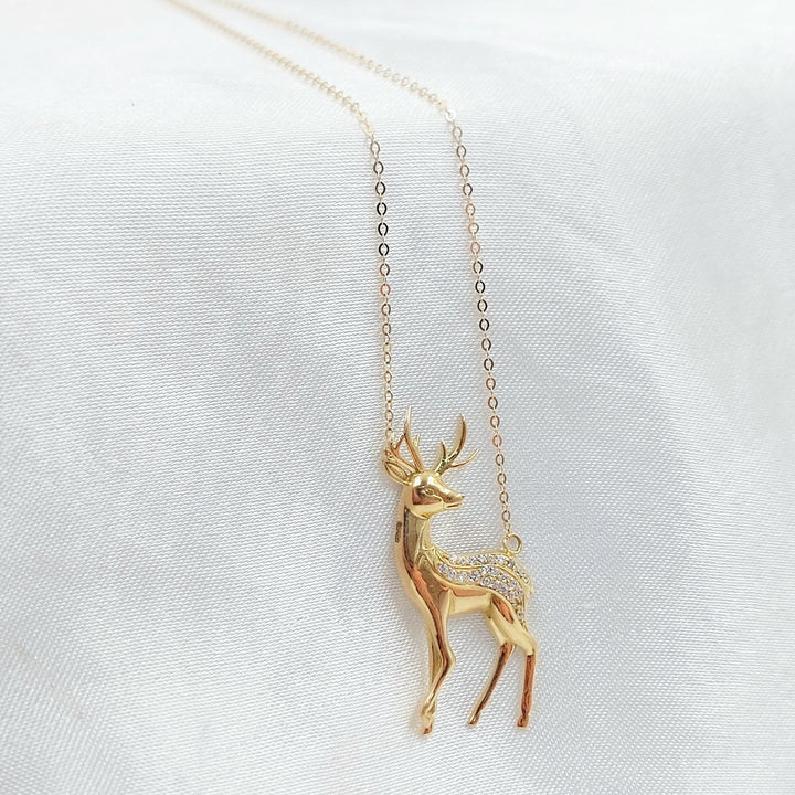 18K عقد غزال مرصع-مجوهرات الشيخ سعيد-Saeed Jewelry 