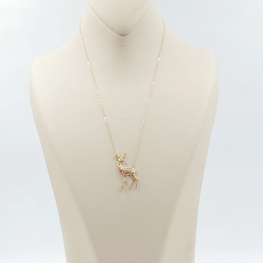 18K عقد غزال مرصع-مجوهرات الشيخ سعيد-Saeed Jewelry 