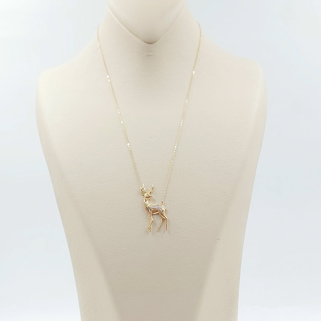 18K عقد غزال مرصع-مجوهرات الشيخ سعيد-Saeed Jewelry 