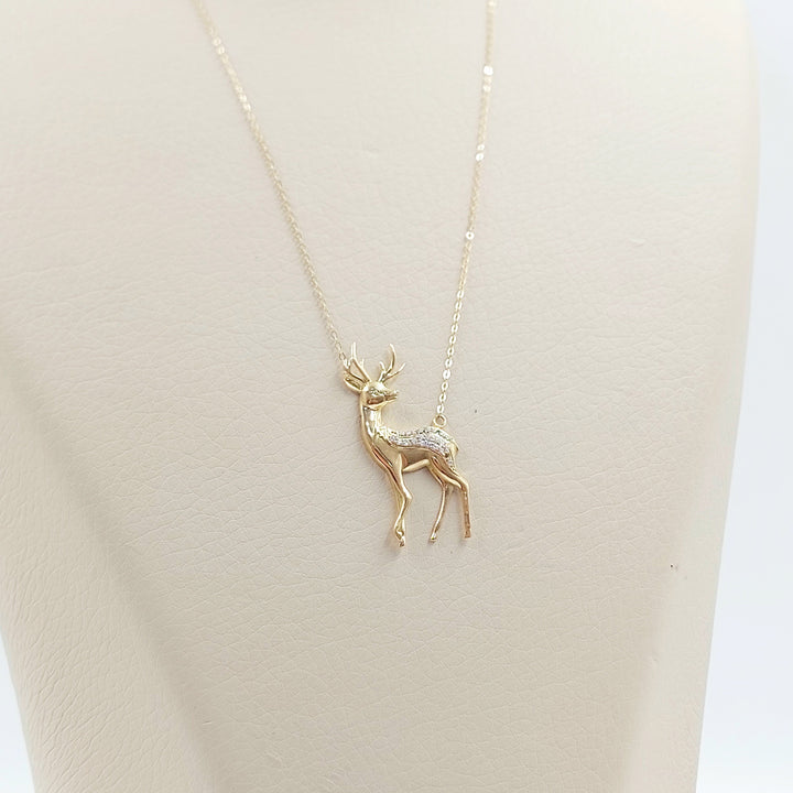 18K عقد غزال مرصع-مجوهرات الشيخ سعيد-Saeed Jewelry 