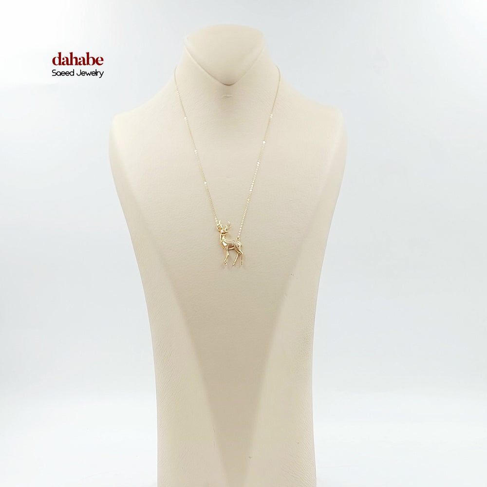 18K عقد غزال مرصع-مجوهرات الشيخ سعيد-Saeed Jewelry 