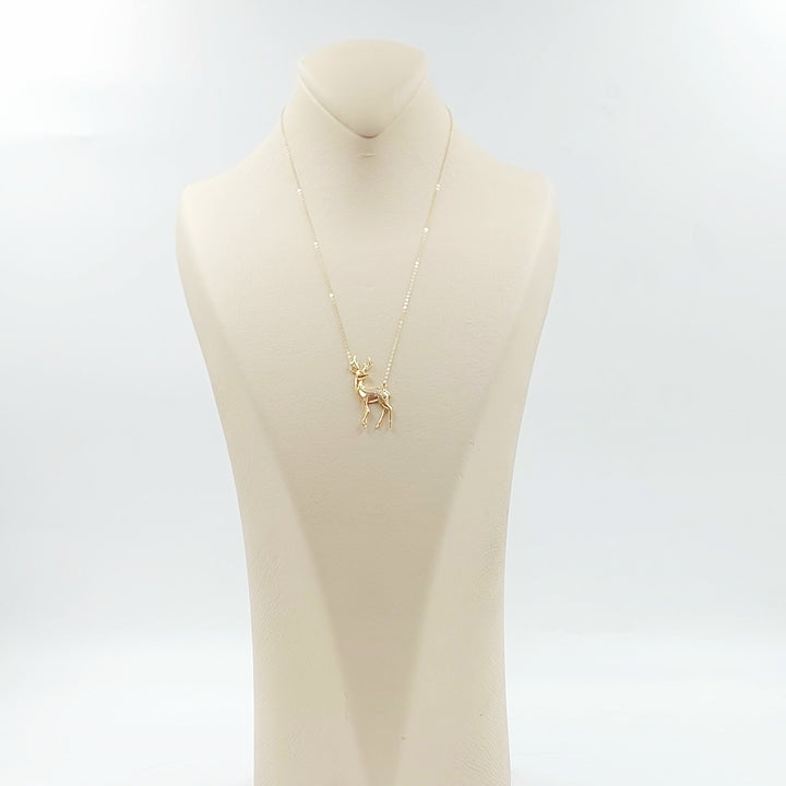 18K عقد غزال مرصع-مجوهرات الشيخ سعيد-Saeed Jewelry 