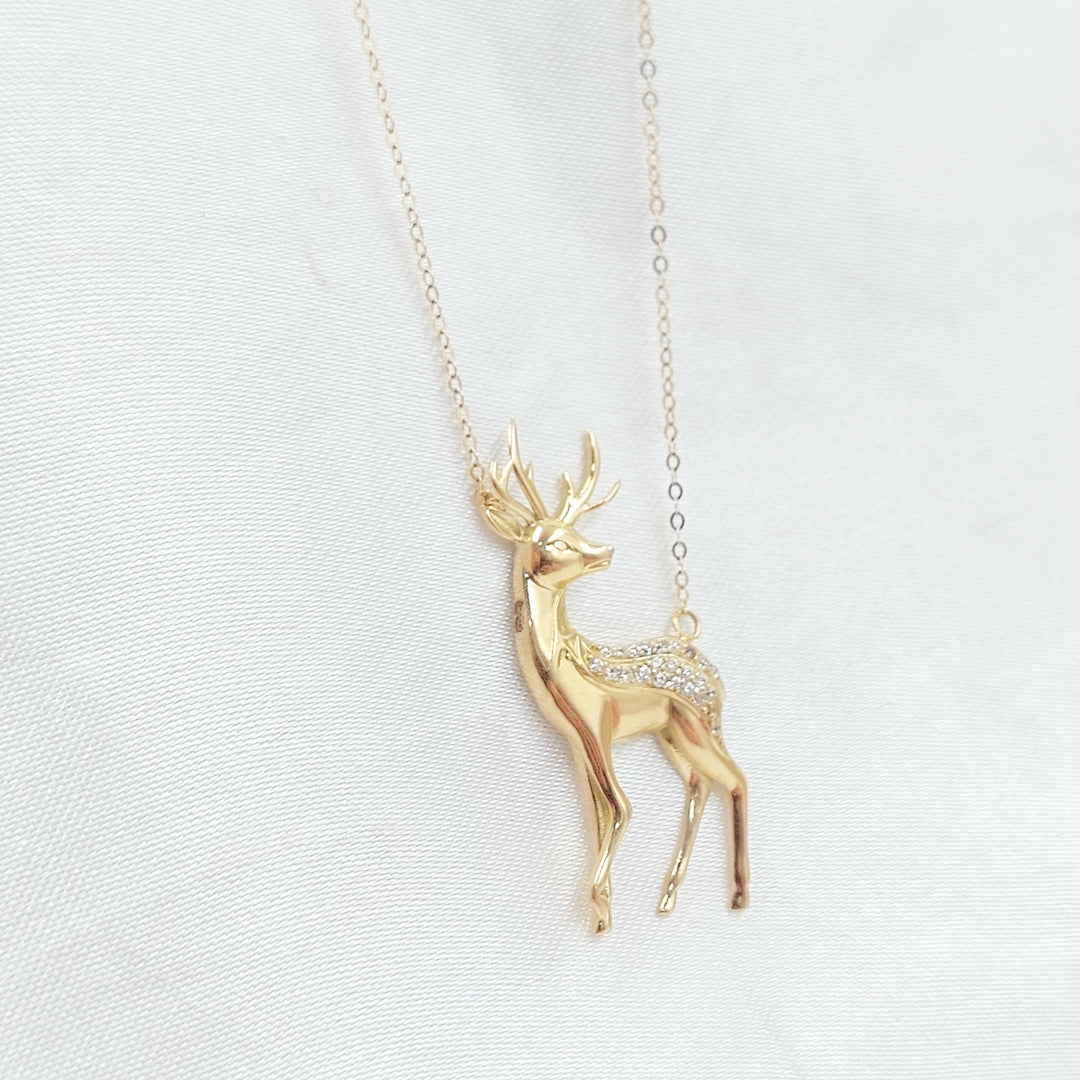 18K عقد غزال مرصع-مجوهرات الشيخ سعيد-Saeed Jewelry 