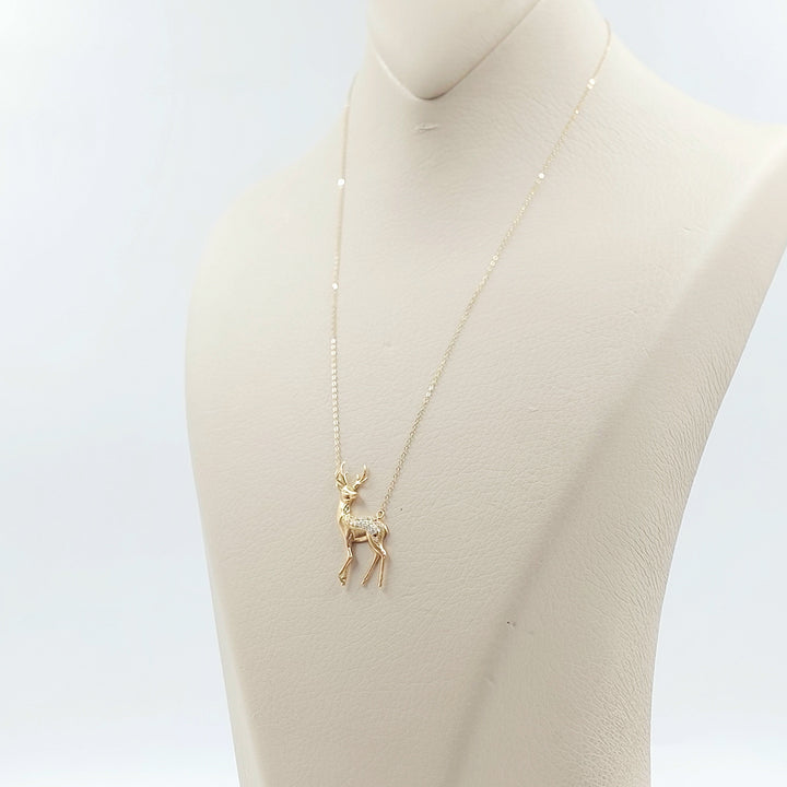 18K عقد غزال مرصع-مجوهرات الشيخ سعيد-Saeed Jewelry 