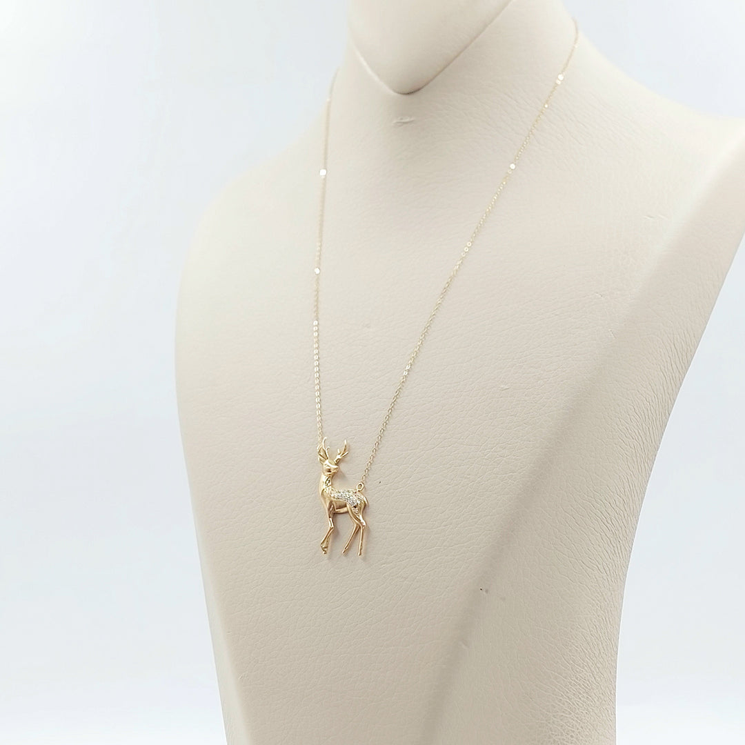 18K عقد غزال مرصع-مجوهرات الشيخ سعيد-Saeed Jewelry 