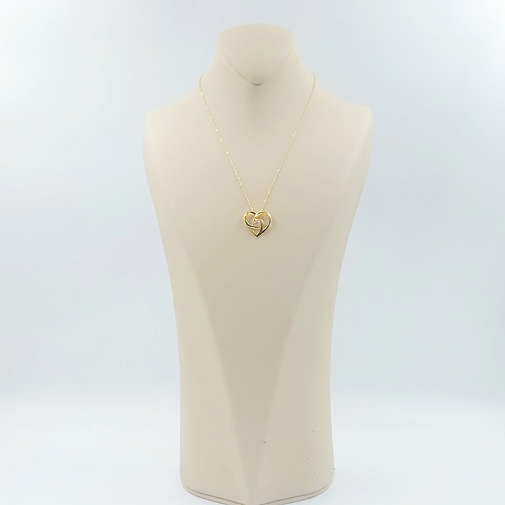 18K عقد قلب مرصع-مجوهرات الشيخ سعيد-Saeed Jewelry 