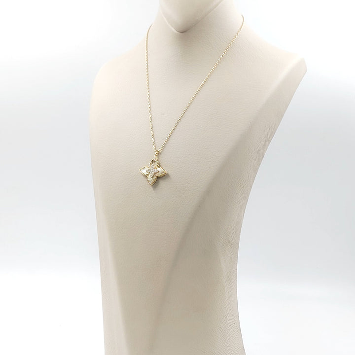 Zircon Studded Star Necklace Made of 18K Gold by Saeed Jewelry 