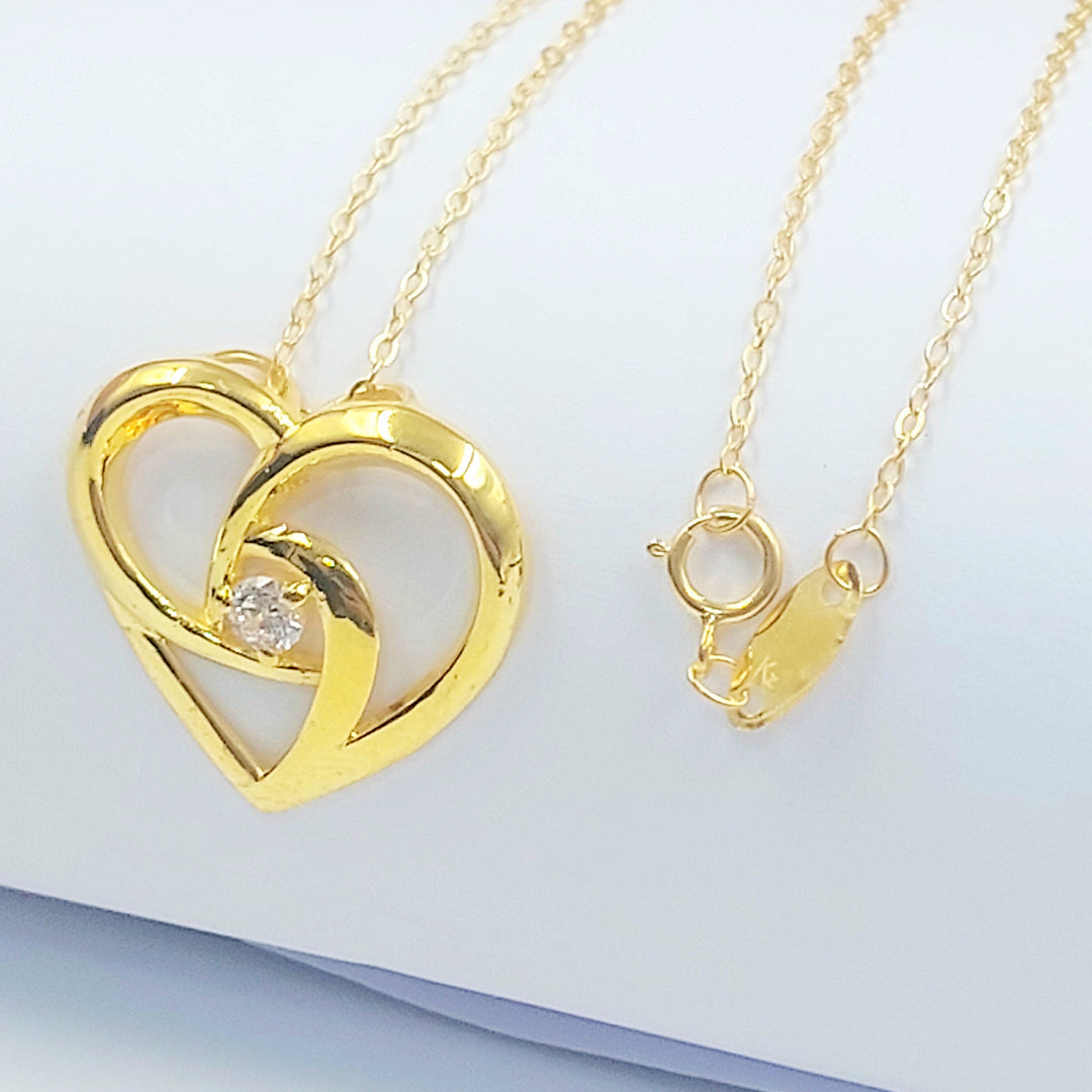 18K عقد قلب مرصع-مجوهرات الشيخ سعيد-Saeed Jewelry 