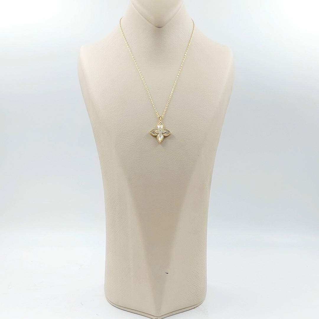 Zircon Studded Star Necklace Made of 18K Gold by Saeed Jewelry 