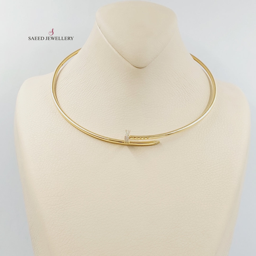 18K عقد مسمار مرصع-مجوهرات الشيخ سعيد-Saeed Jewelry 