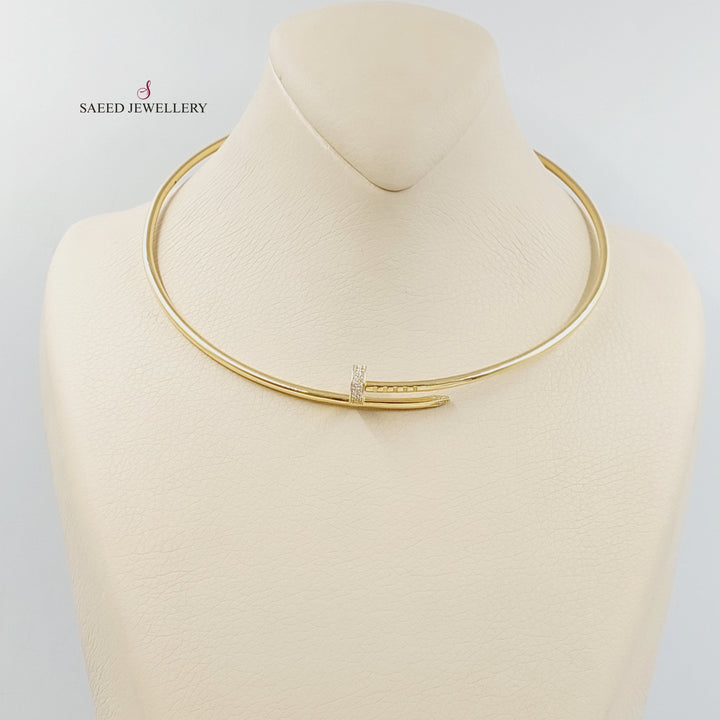 18K عقد مسمار مرصع-مجوهرات الشيخ سعيد-Saeed Jewelry 