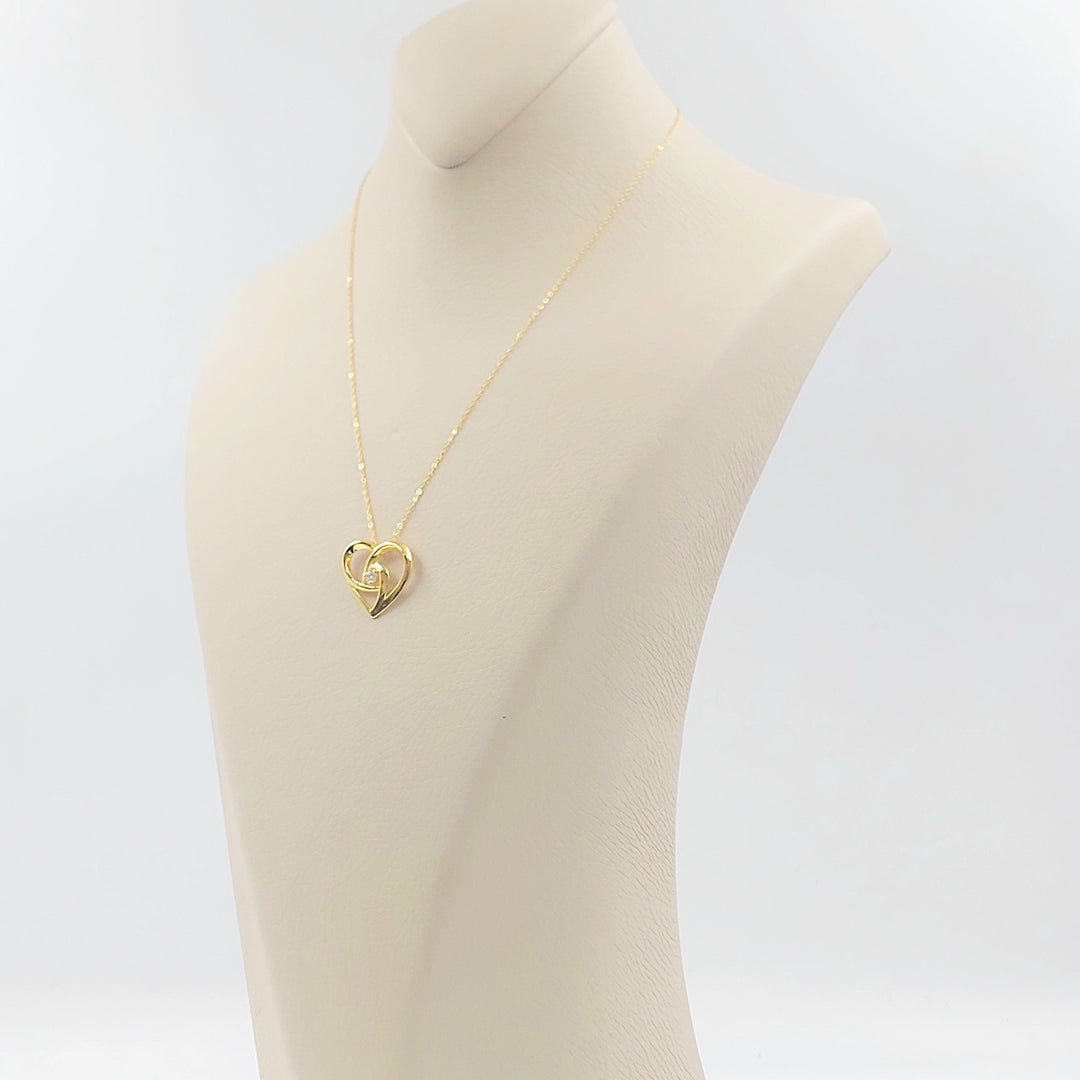 18K عقد قلب مرصع-مجوهرات الشيخ سعيد-Saeed Jewelry 